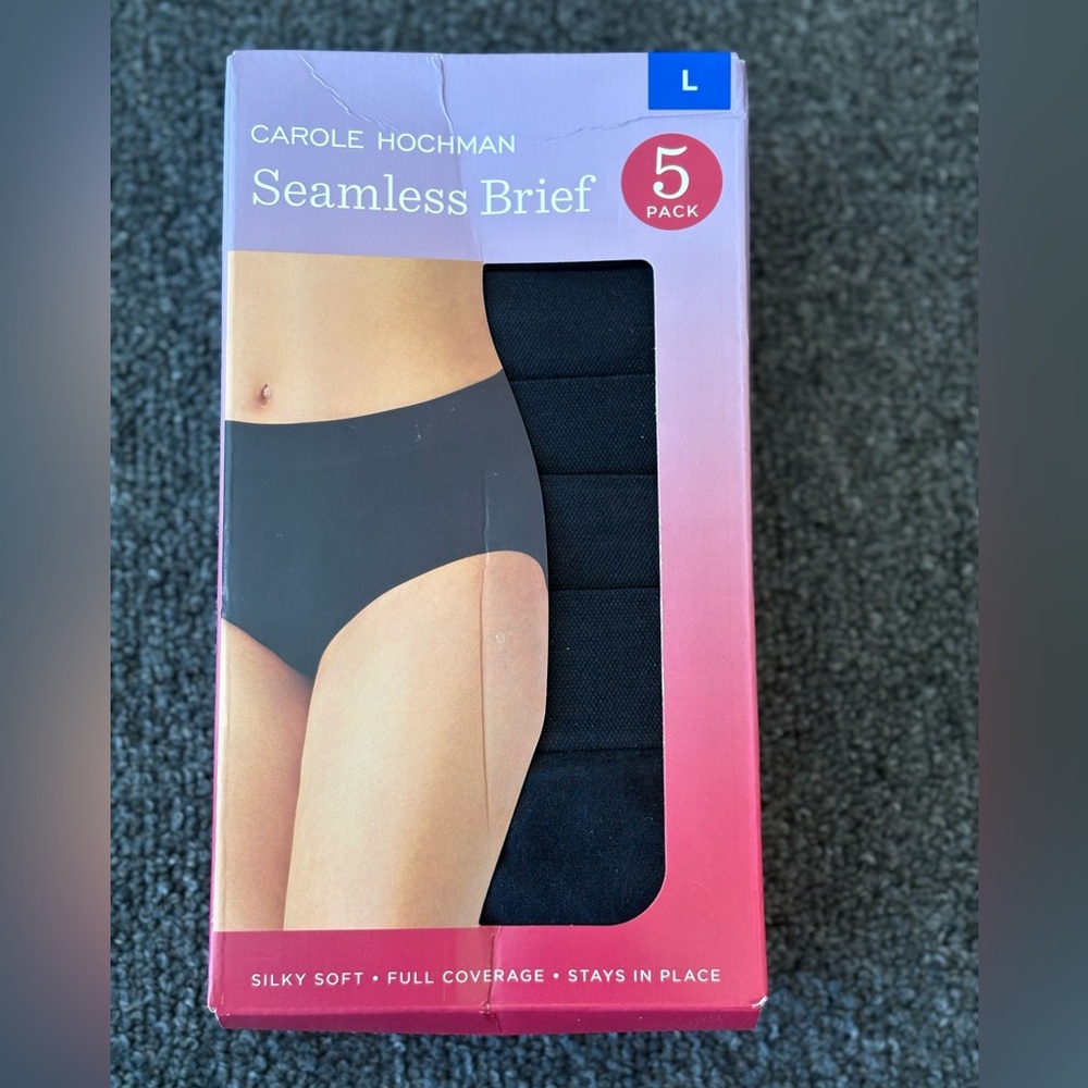 Midnight by Carole Hochman Black Seamless Brief 5 Pack